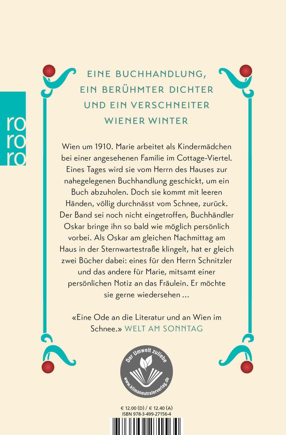 Rückseite: 9783499271564 | Ein Winter in Wien | Petra Hartlieb | Taschenbuch | 176 S. | Deutsch