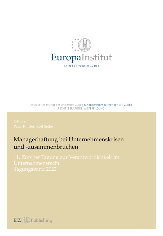 Cover: 9783038055907 | Managerhaftung bei Unternehmenskrisen und -zusammenbrüchen | Sethe