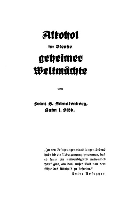 Cover: 9783745037289 | Alkohol im Dienste geheimer Weltmächte | F. Schnakenberg | Taschenbuch