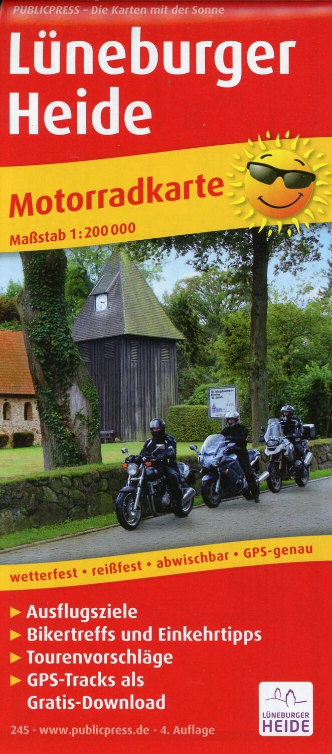 Cover: 9783899202458 | Motorradkarte Lüneburger Heide 1 : 200 000 | (Land-)Karte | Deutsch