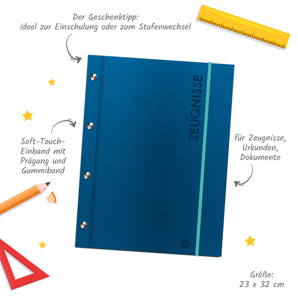 Bild: 4251901508256 | Trötsch Zeugnismappe A4 mit Buchschrauben blau | Co.KG | Stück | 12 S.