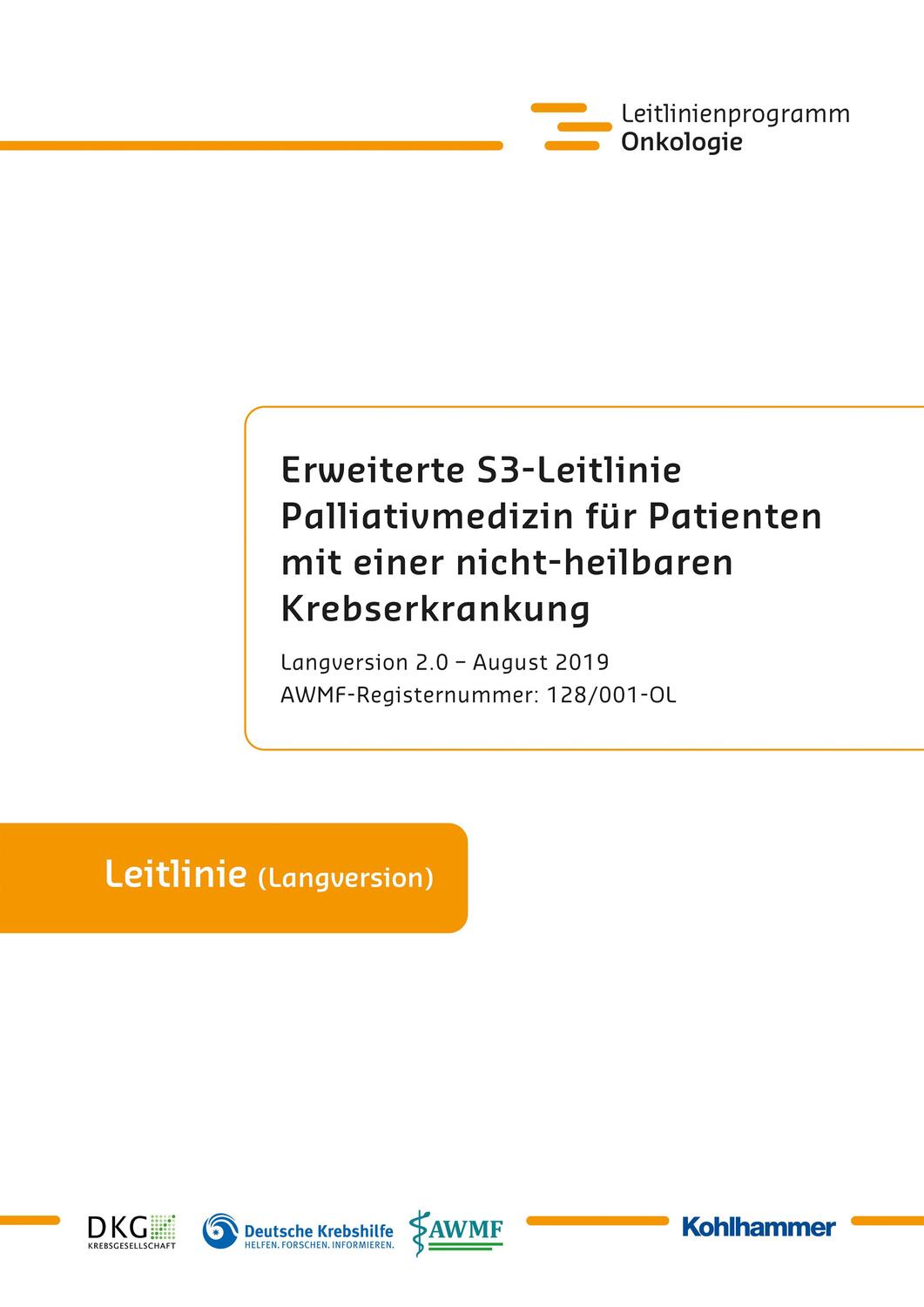 Cover: 9783170383906 | Erweiterte S3-Leitlinie Palliativmedizin für Patienten mit einer...