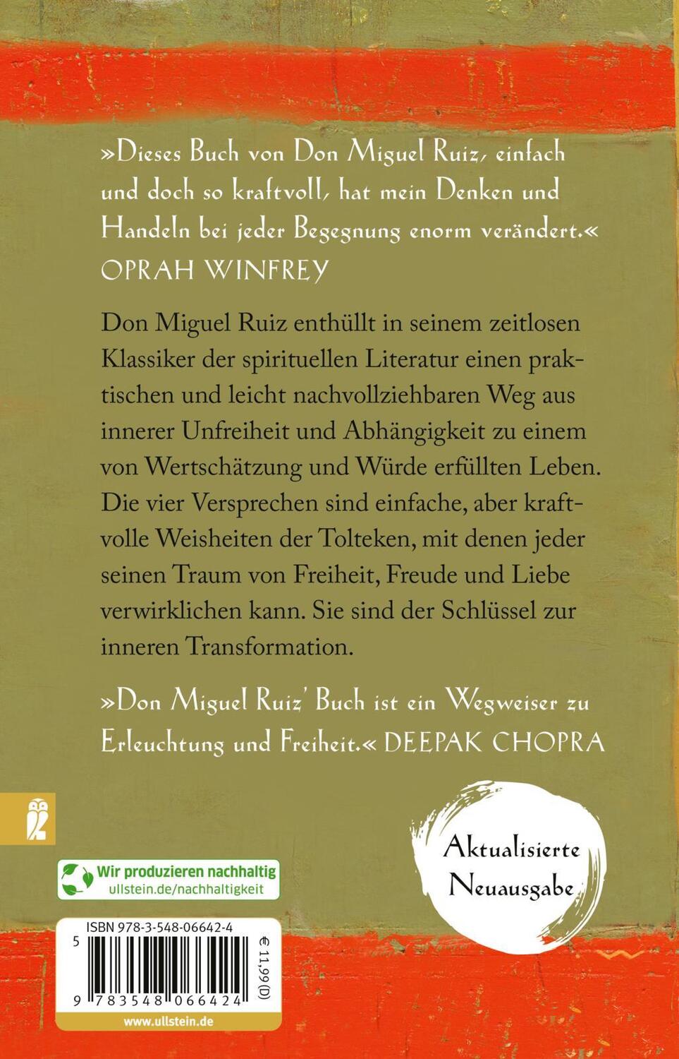 Rückseite: 9783548066424 | Die vier Versprechen | Don Miguel Ruiz | Taschenbuch | 144 S. | 2022