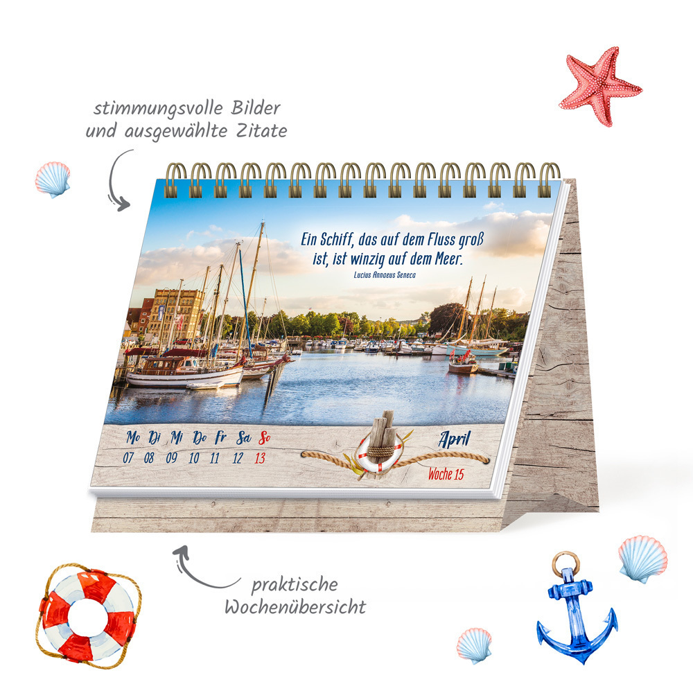 Bild: 9783988021847 | Trötsch Aufstellwochenkalender Maritime Momente 2025 | Co.KG | 108 S.