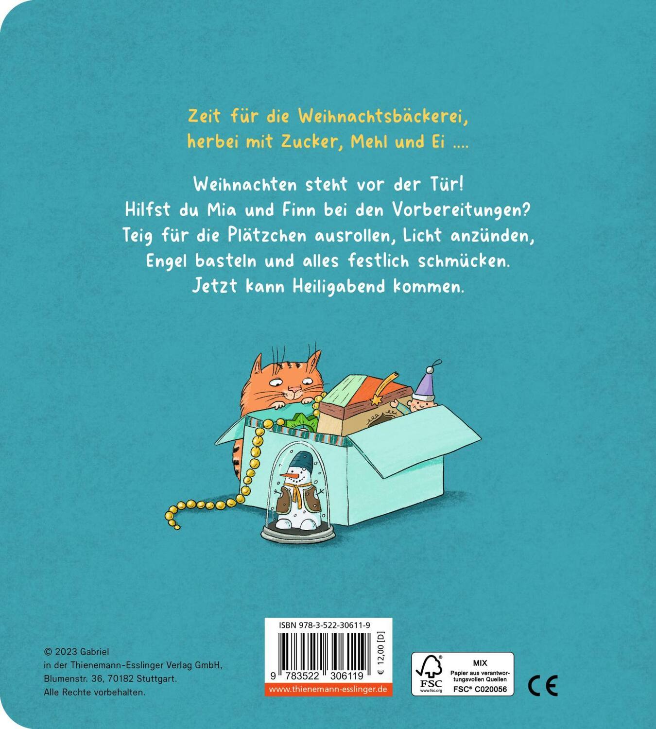 Rückseite: 9783522306119 | Weihnachten mit Mia und Finn | Sabine Praml | Buch | 10 S. | Deutsch
