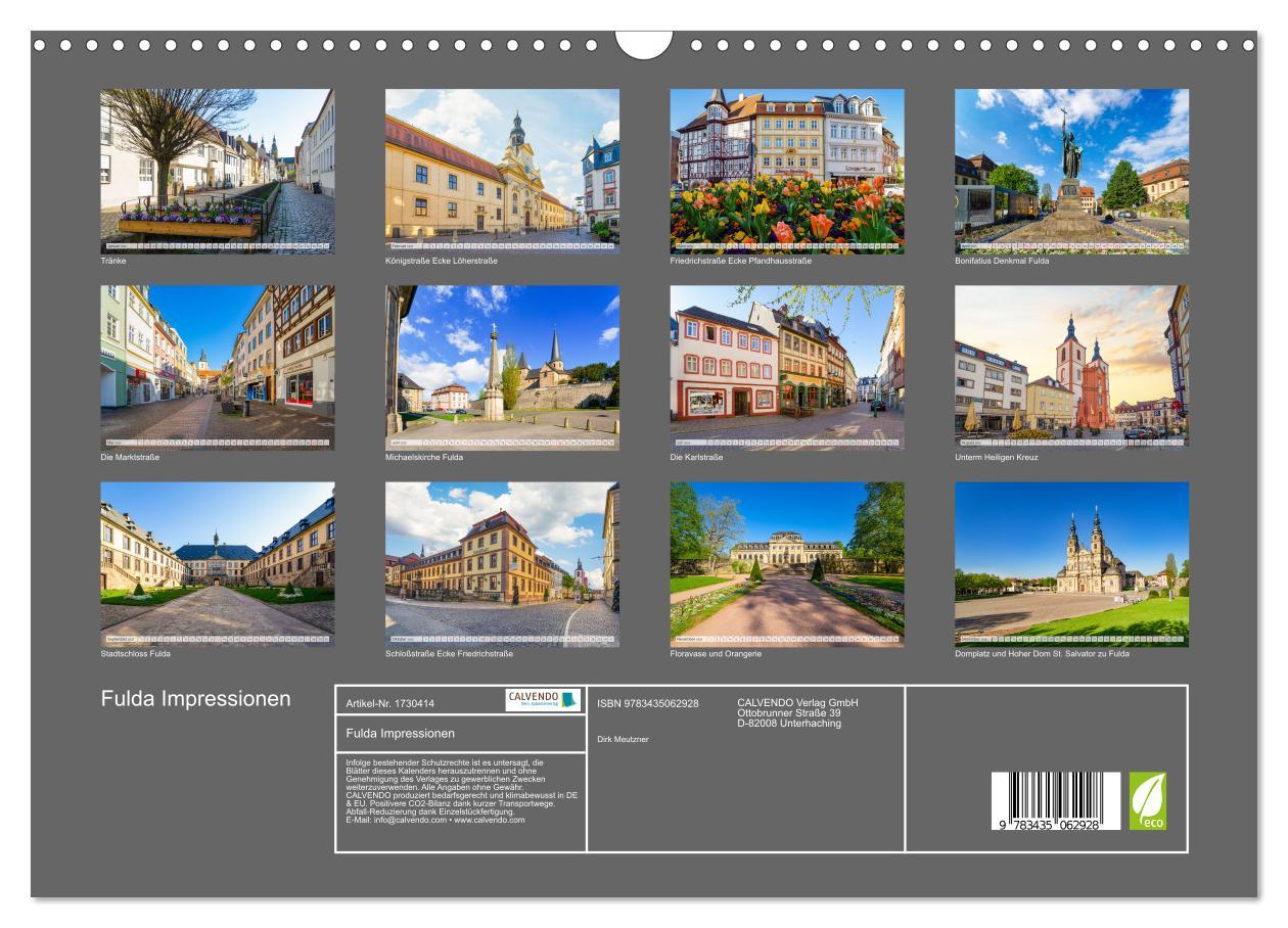 Bild: 9783435062928 | Fulda Impressionen (Wandkalender 2025 DIN A3 quer), CALVENDO...