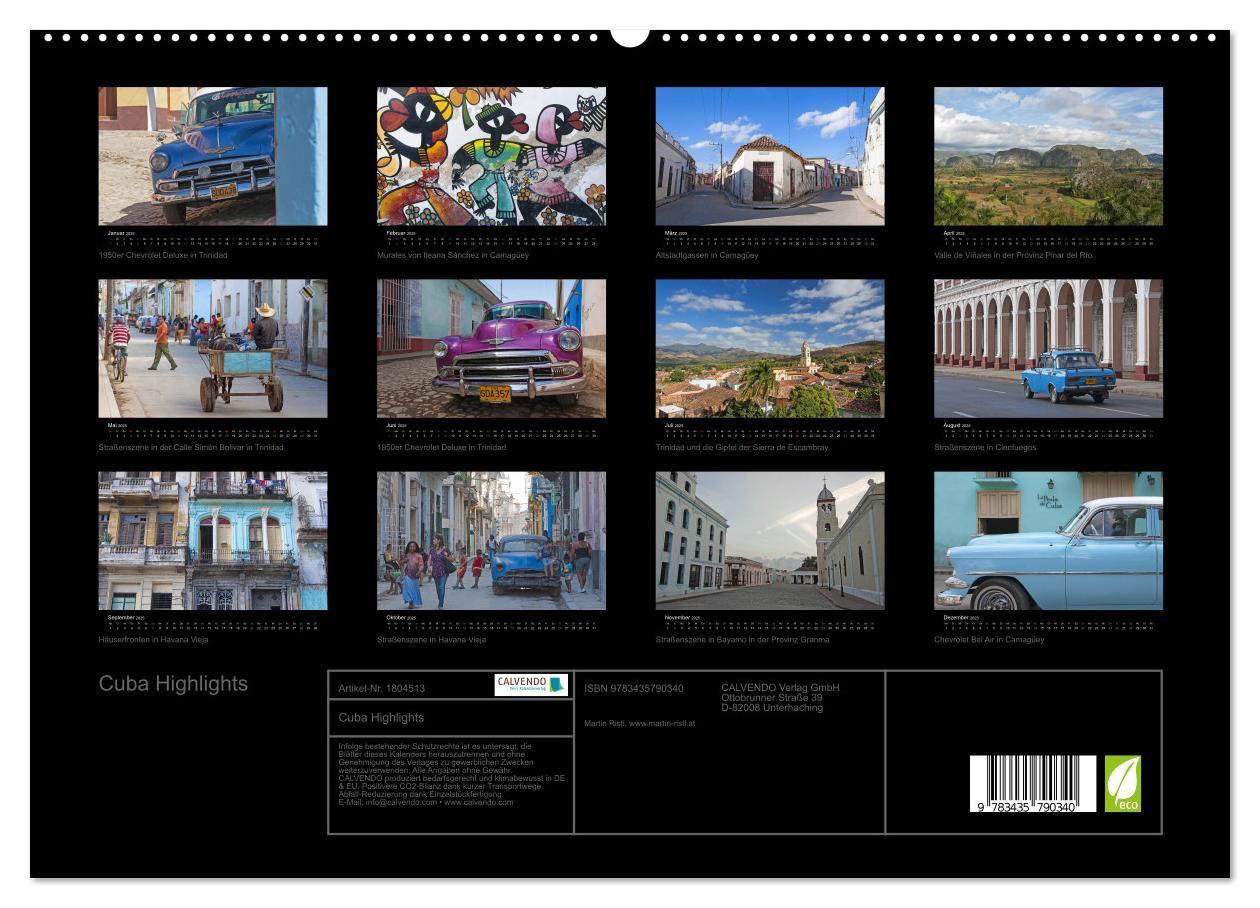 Bild: 9783435790340 | Cuba Highlights (hochwertiger Premium Wandkalender 2025 DIN A2...