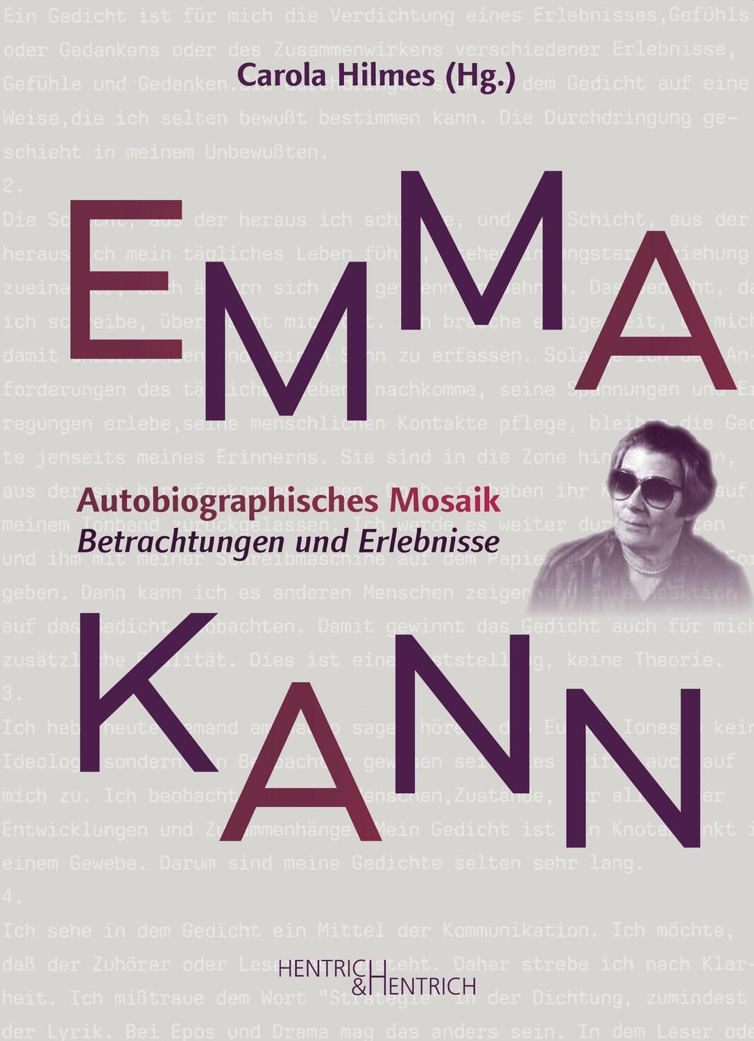 Cover: 9783955655600 | Emma Kann | Autobiographisches Mosaik. Betrachtungen und Erlebnisse