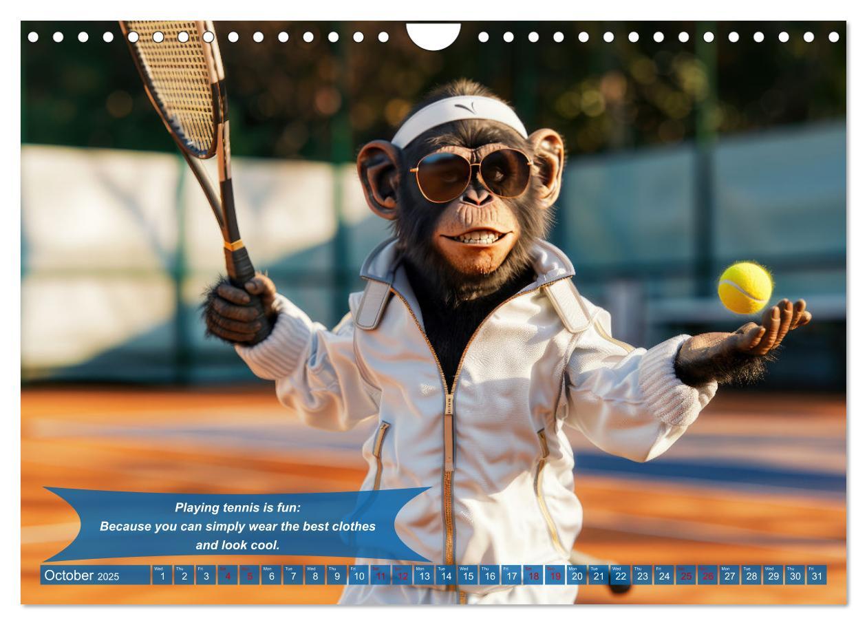 Bild: 9781325989416 | Funny animals as tennis players (Wall Calendar 2025 DIN A4...