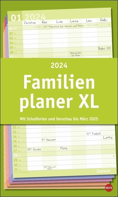 Cover: 9783756401956 | Basic Familienplaner XL 2024. Familienkalender mit 6 Spalten....