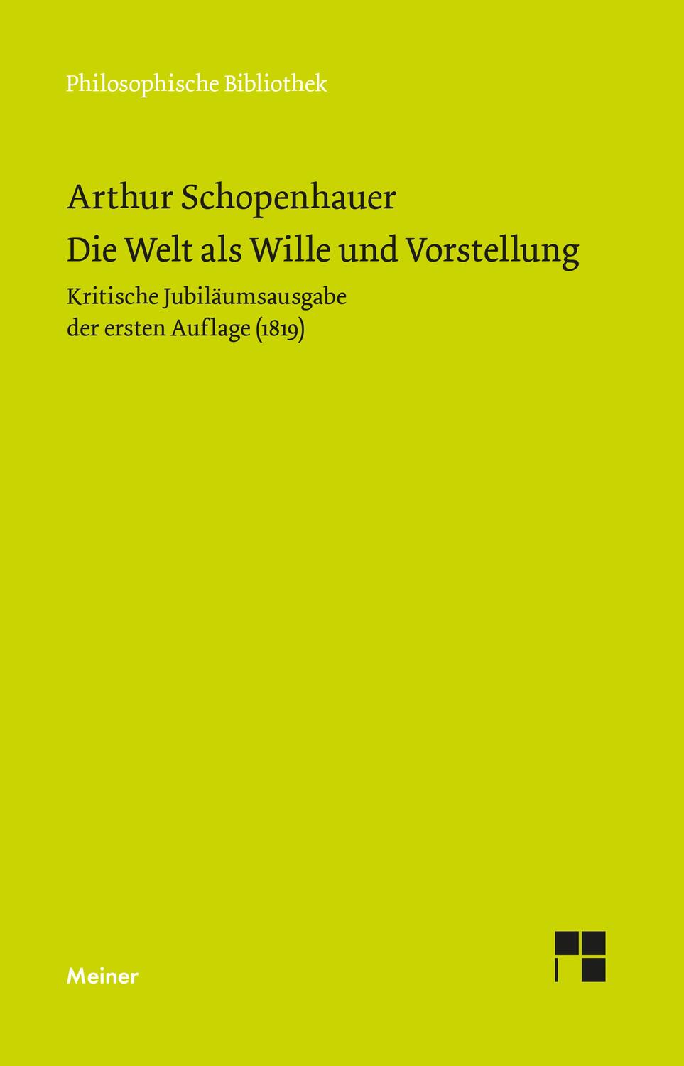 Cover: 9783787335435 | Die Welt als Wille und Vorstellung | Arthur Schopenhauer | Buch | 2020