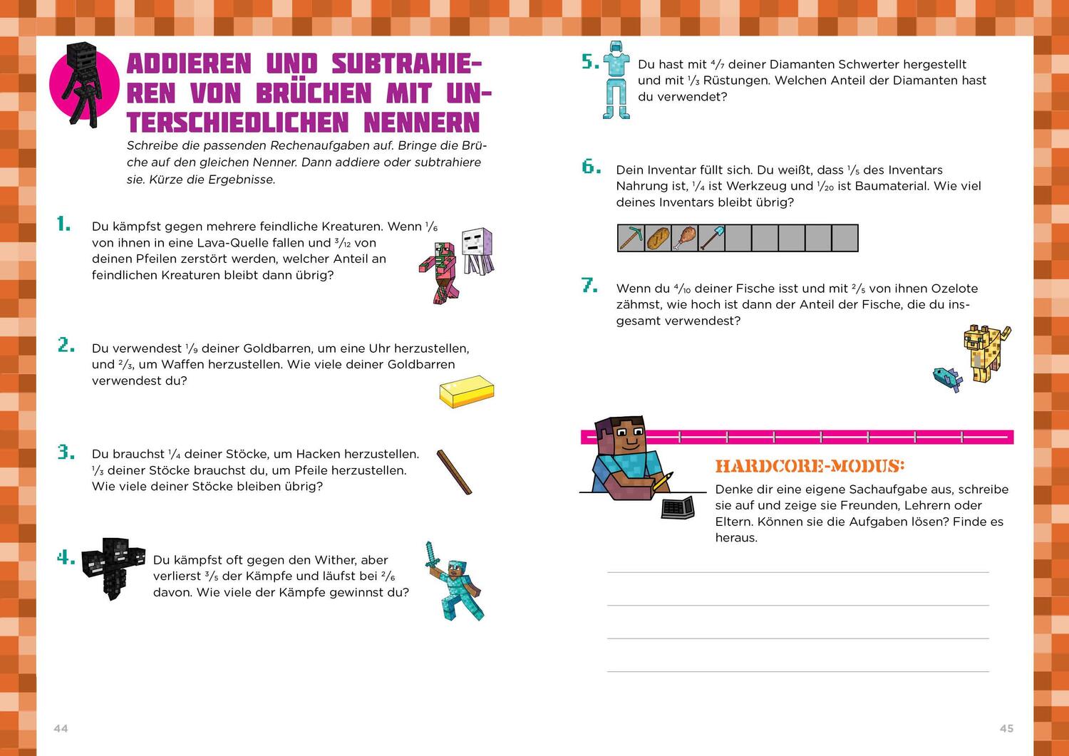 Bild: 9783743205994 | Mathe für Minecrafter - Textaufgaben 3. und 4. Klasse | Taschenbuch