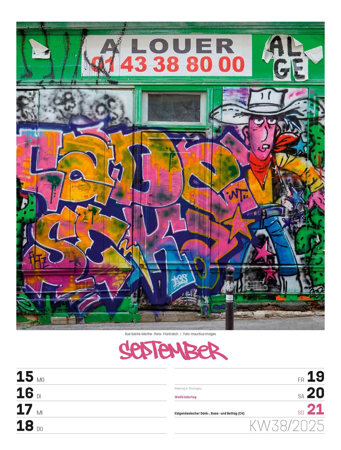 Bild: 9783838435299 | Street Art - Graffiti - Wochenplaner Kalender 2025 | Kunstverlag