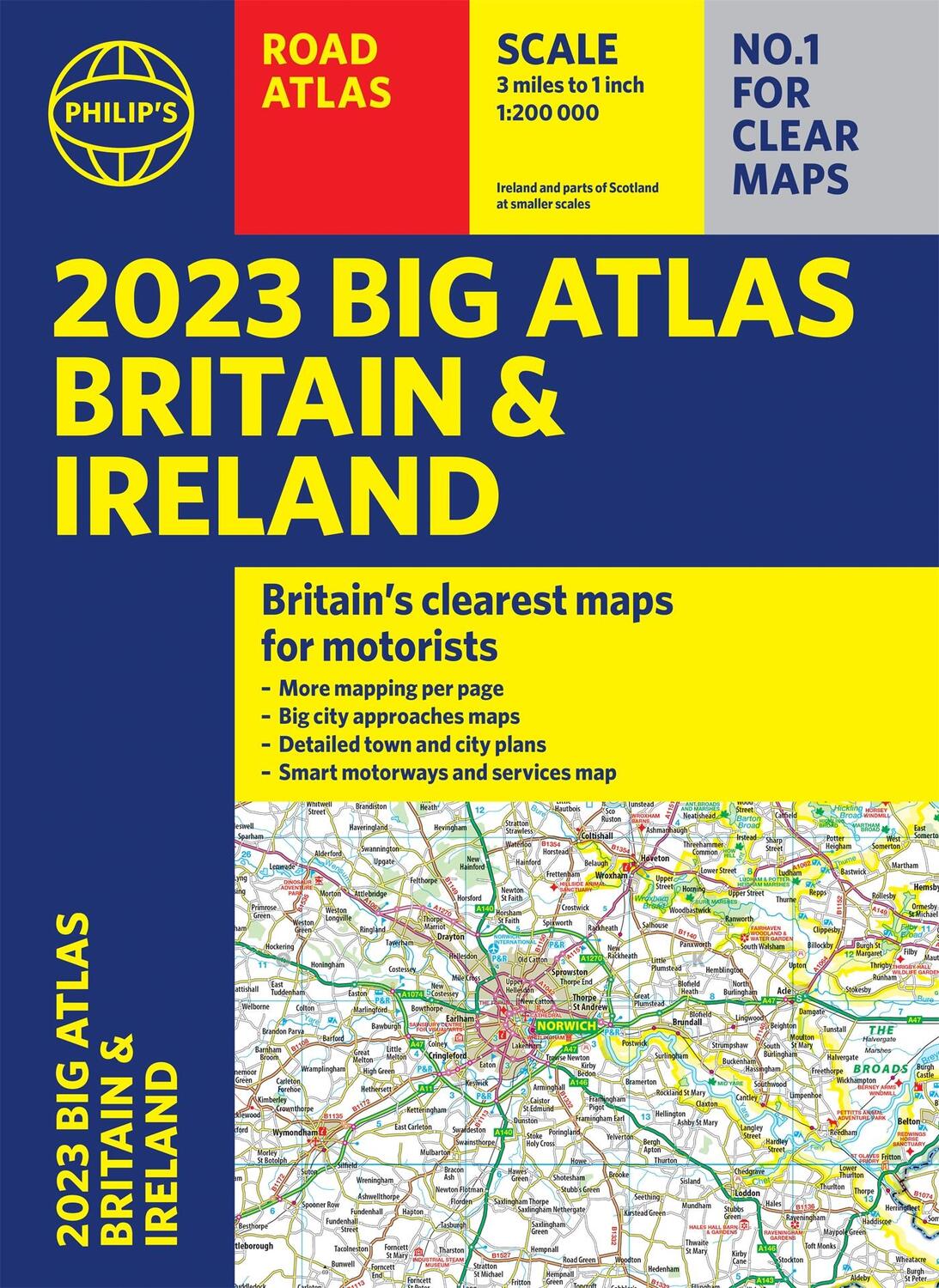 Cover: 9781849076067 | 2023 Philip's Big Road Atlas Britain and Ireland | (A3 Paperback)