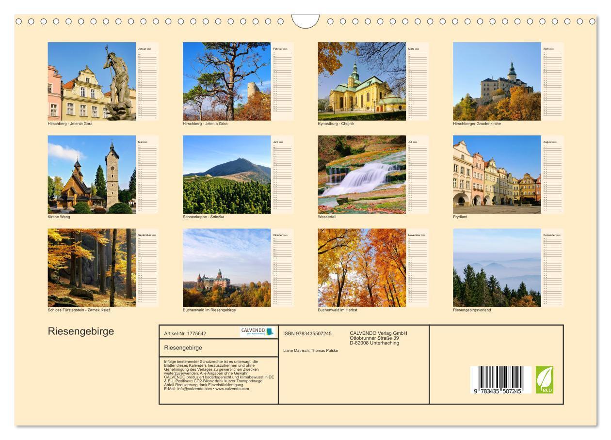 Bild: 9783435507245 | Riesengebirge (Wandkalender 2025 DIN A3 quer), CALVENDO Monatskalender