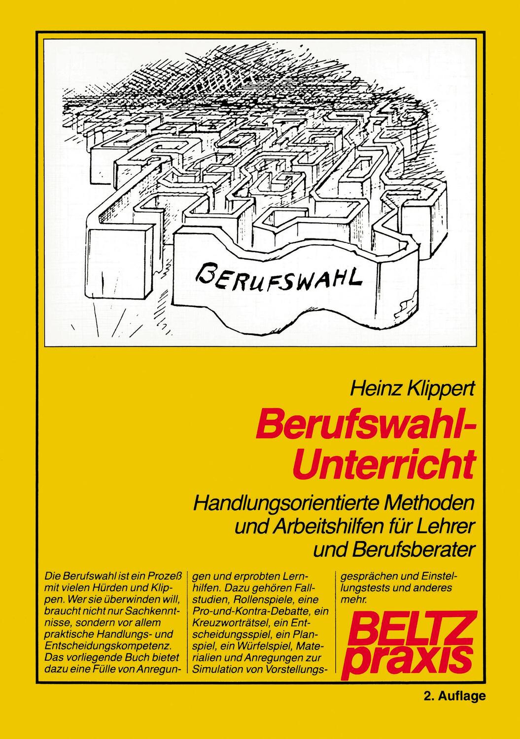 Cover: 9783407621023 | Berufswahl-Unterricht | Heinz Klippert | Taschenbuch | Paperback