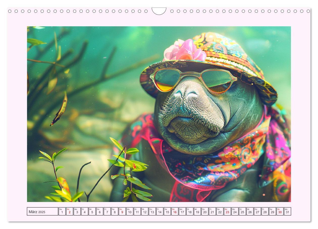 Bild: 9783435468966 | Modische Manatees. Charmante Seekühe mit Stil (Wandkalender 2025...