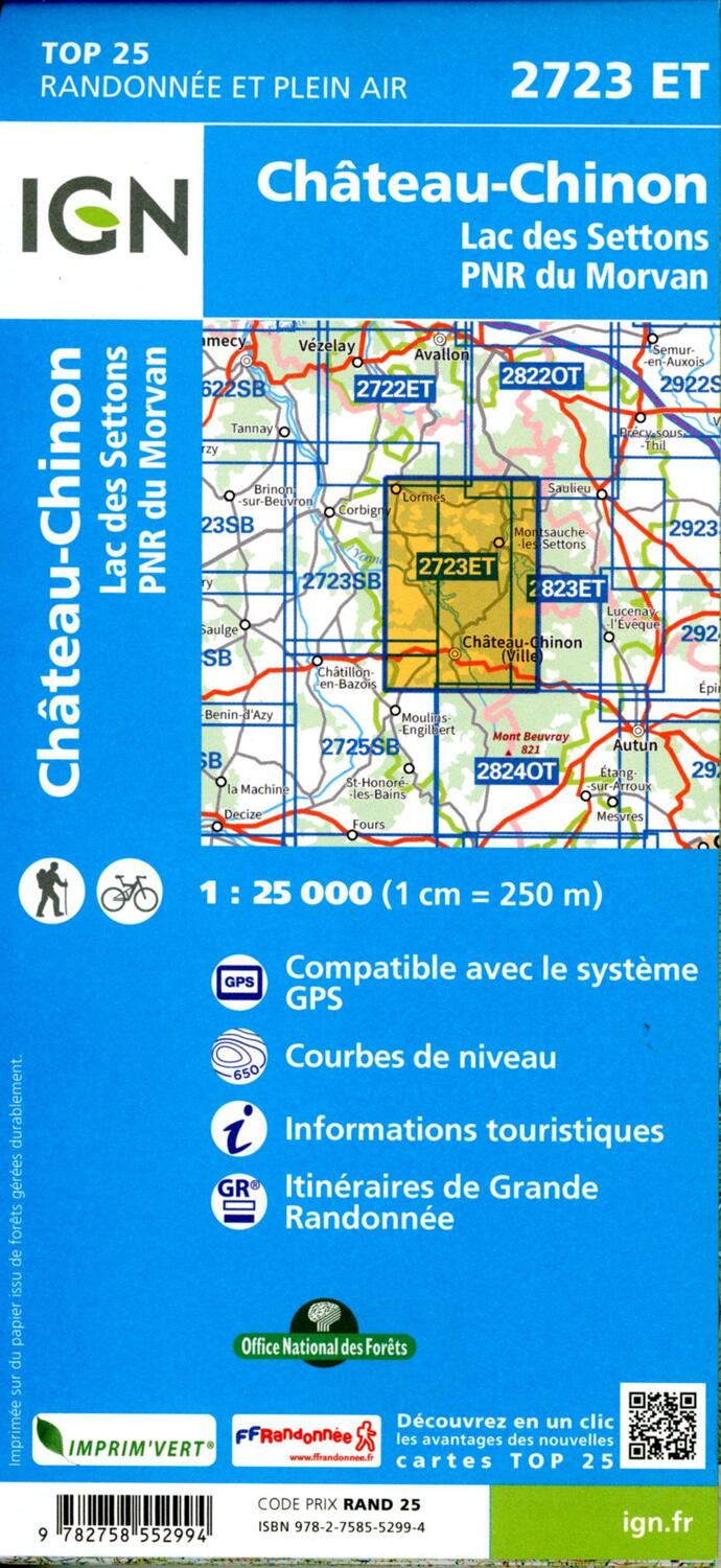 Bild: 9782758552994 | Chateau-Chinon - Lac de Settons - PNR du Morvan 1:25 000 | 1:25000