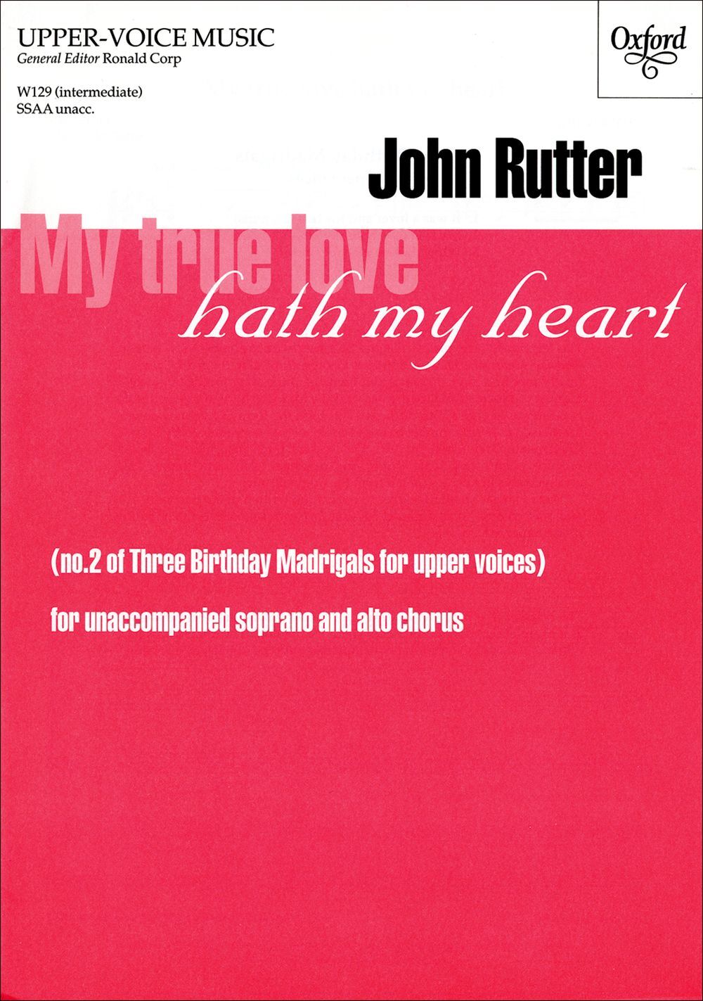 Cover: 9780193426269 | My True Love Hath My Heart | John Rutter | Noten | Chorpartitur | 1997