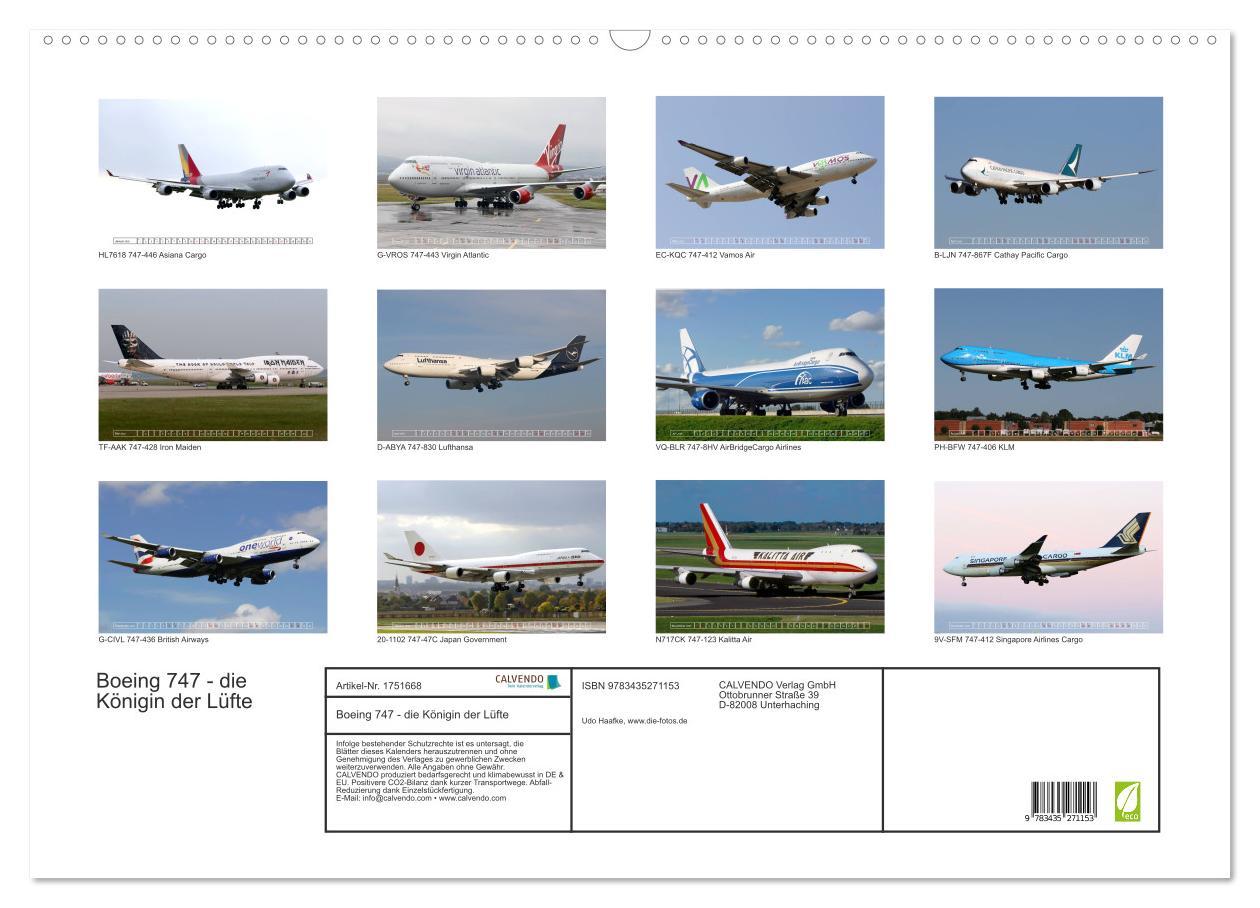 Bild: 9783435271153 | Boeing 747 - die Königin der Lüfte (Wandkalender 2025 DIN A2 quer),...