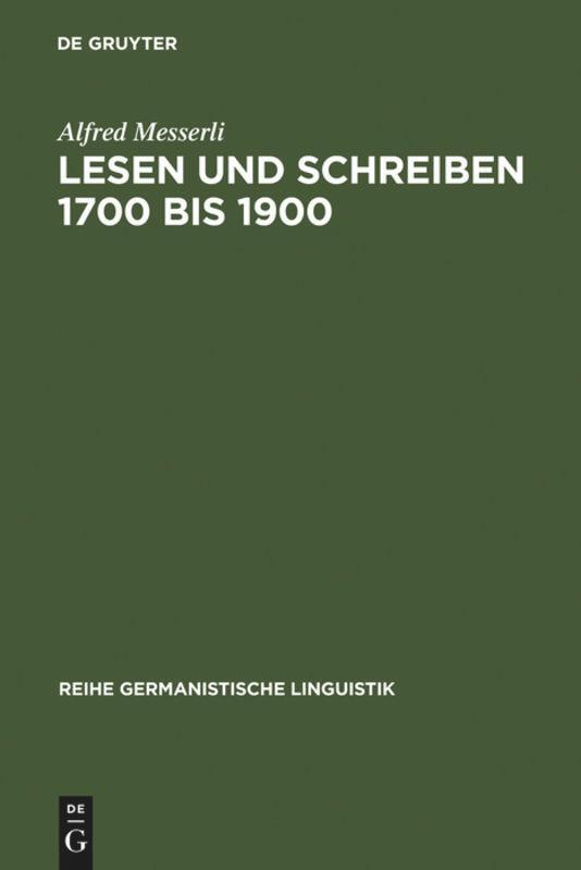 Cover: 9783484312296 | Lesen und Schreiben 1700 bis 1900 | Alfred Messerli | Buch | ISSN | IX