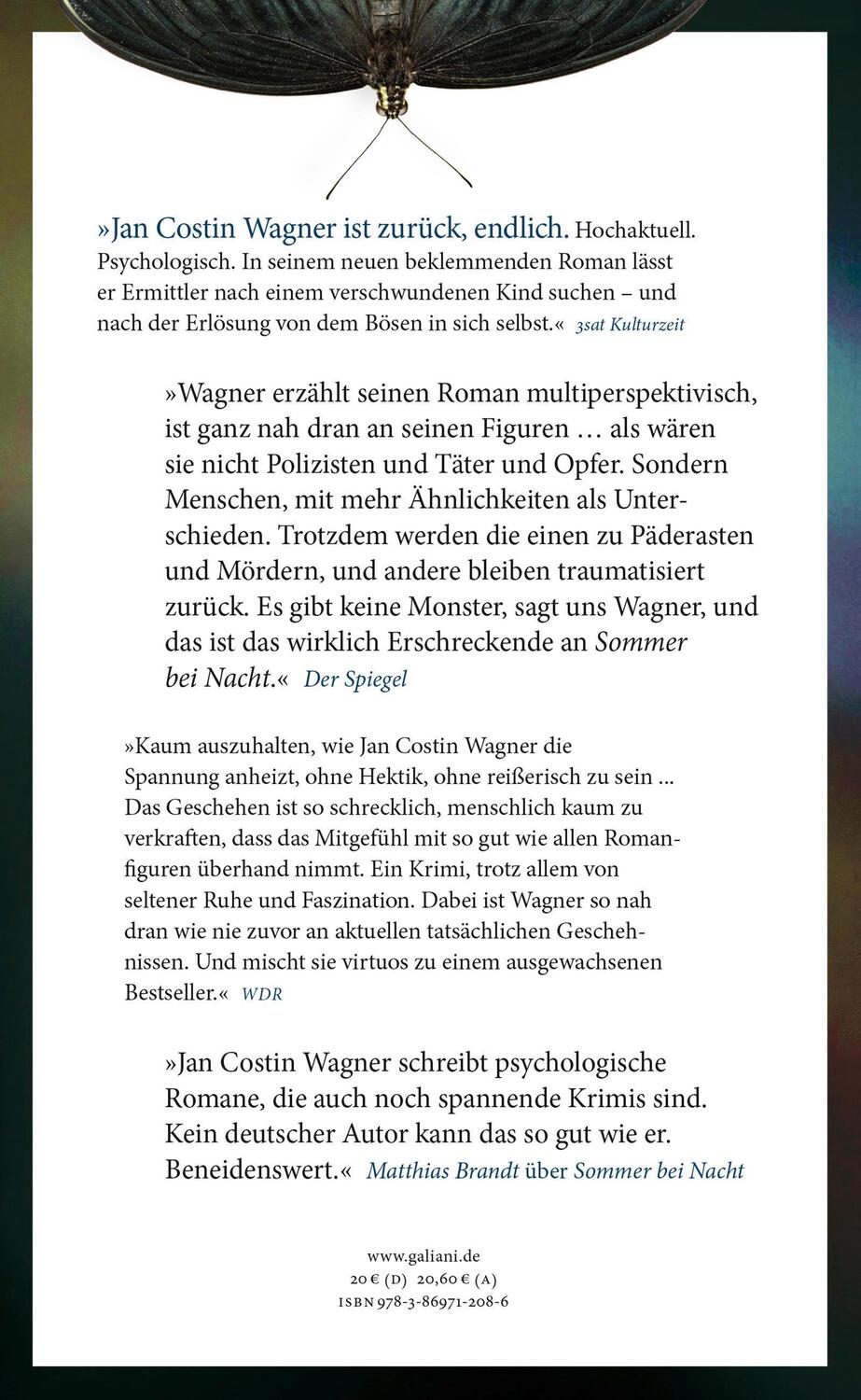 Rückseite: 9783869712086 | Sommer bei Nacht | Roman | Jan Costin Wagner | Buch | 320 S. | Deutsch