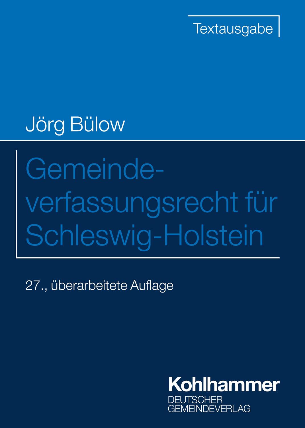 Cover: 9783555023069 | Gemeindeverfassungsrecht für Schleswig-Holstein | Jörg Bülow | Buch