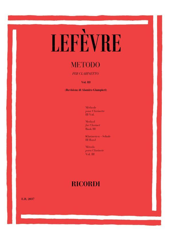 Cover: 9790041820378 | Metodo per Clarinetto - Volume III | 12 Sonate per due Clarinetti