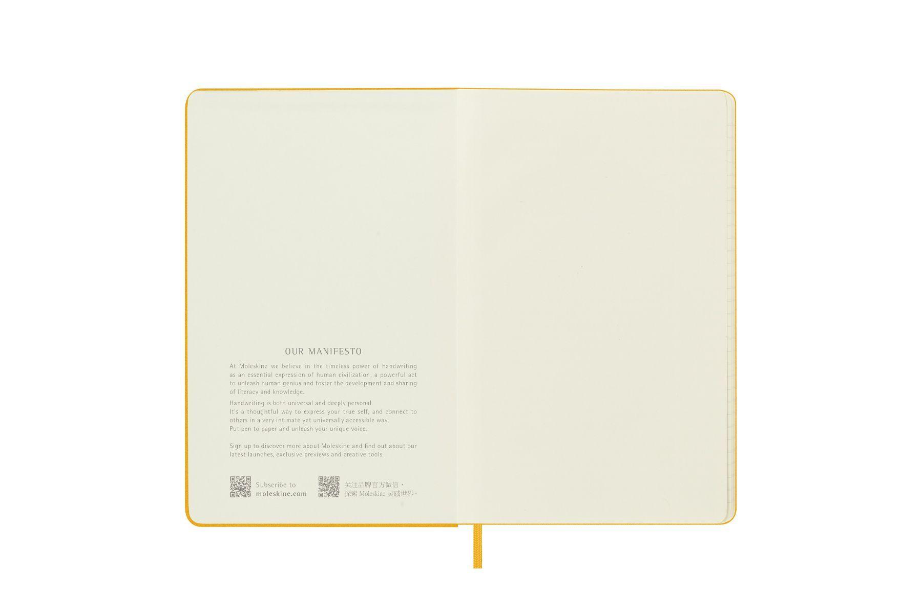 Bild: 8056598853070 | Moleskine Classic Notebook, Large, Ruled, Orange Yellow, Silk Hard...