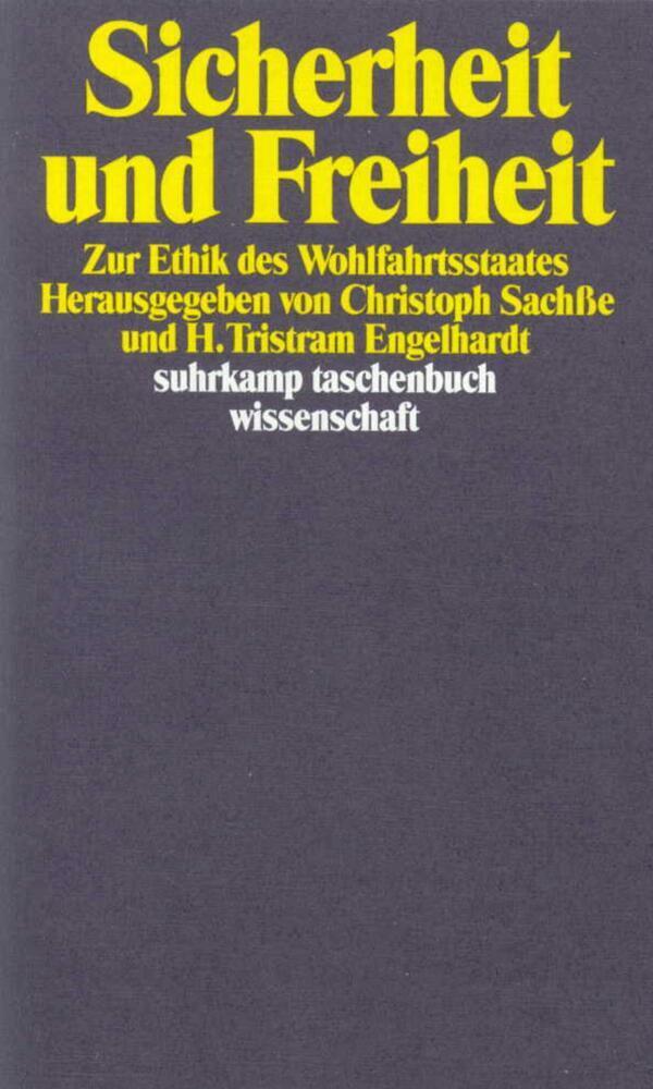 Cover: 9783518285114 | Sicherheit und Freiheit | Zur Ethik des Wohlfahrtsstaates | Buch