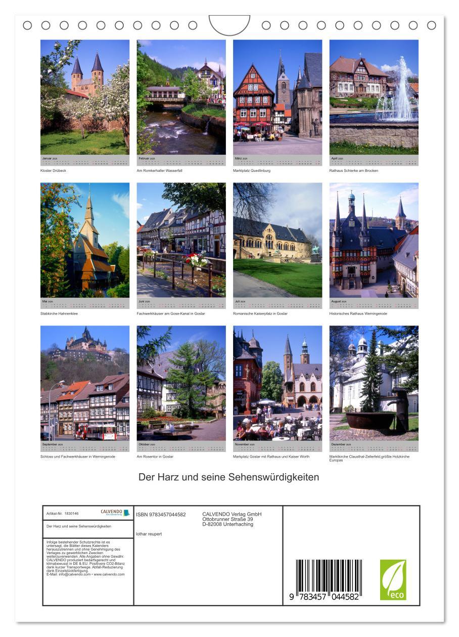 Bild: 9783457044582 | Der Harz und seine Sehenswürdigkeiten (Wandkalender 2025 DIN A4...