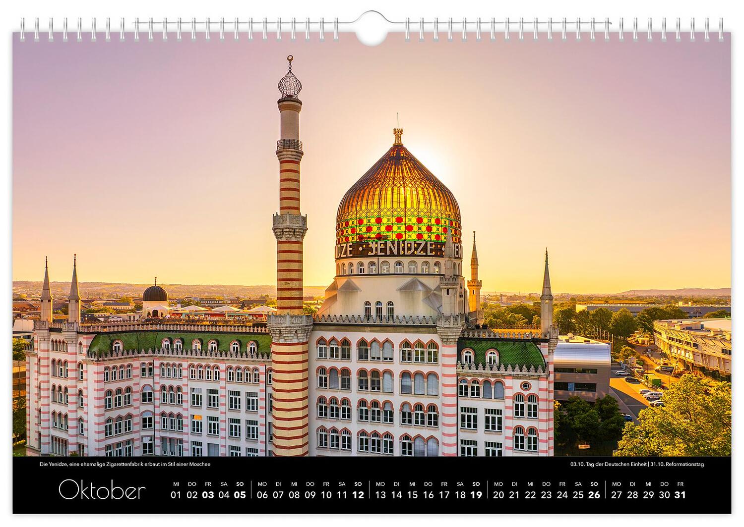 Bild: 9783910680494 | Kalender Dresden Luftaufnahmen 2025 | 45 x 30 cm schwarzes Kalendarium