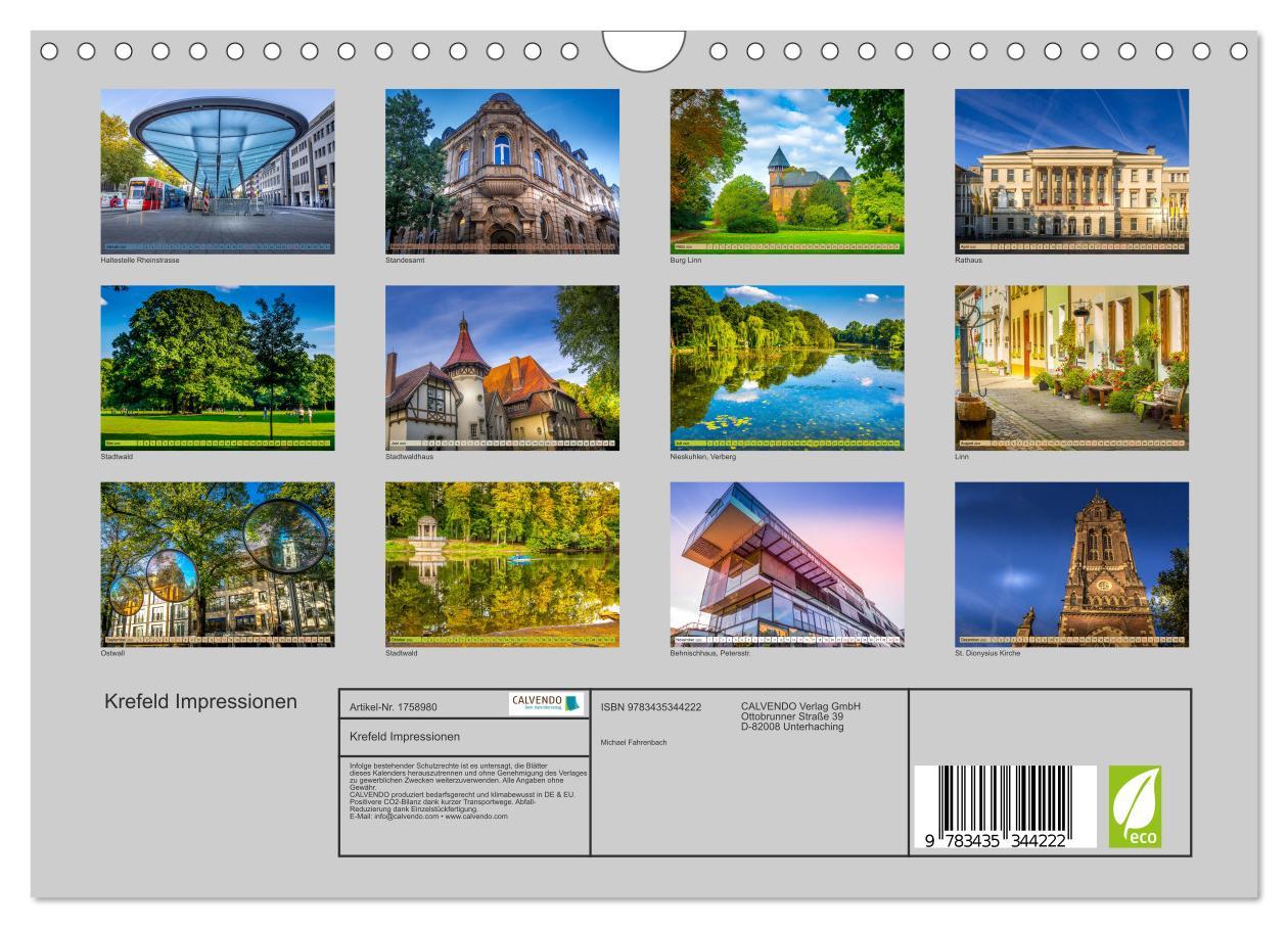 Bild: 9783435344222 | Krefeld Impressionen (Wandkalender 2025 DIN A4 quer), CALVENDO...