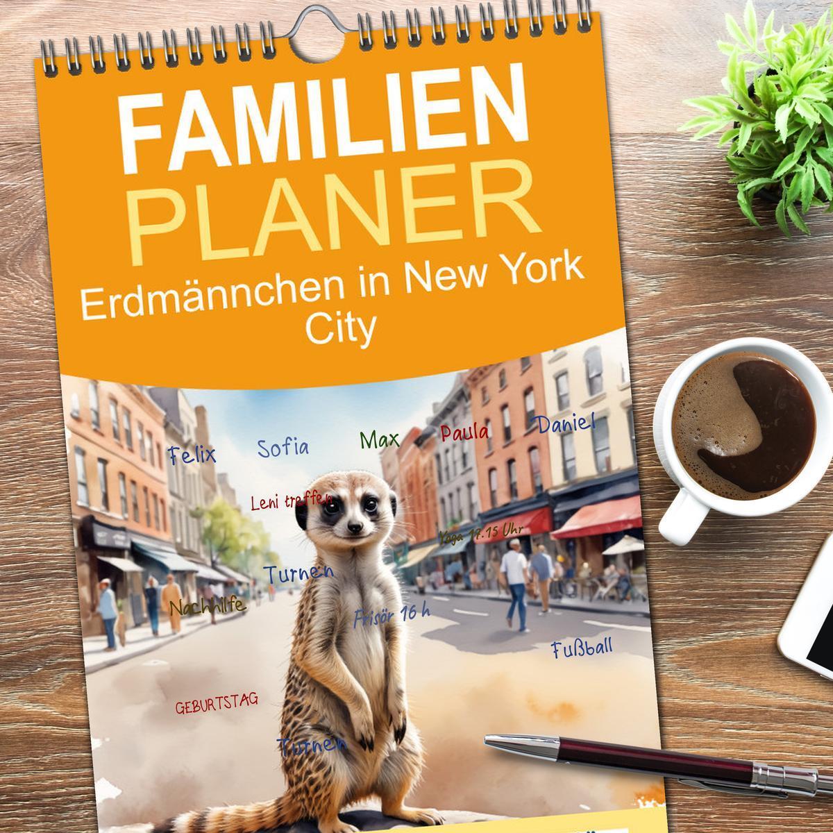 Bild: 9783457191323 | Familienplaner 2025 - Erdmännchen in New York City mit 5 Spalten...