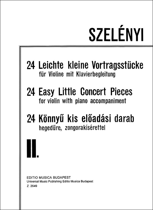 Cover: 9790080026496 | 24 leichte kleine Vortragsstücke Band 2 für Violine und Klavier | Buch