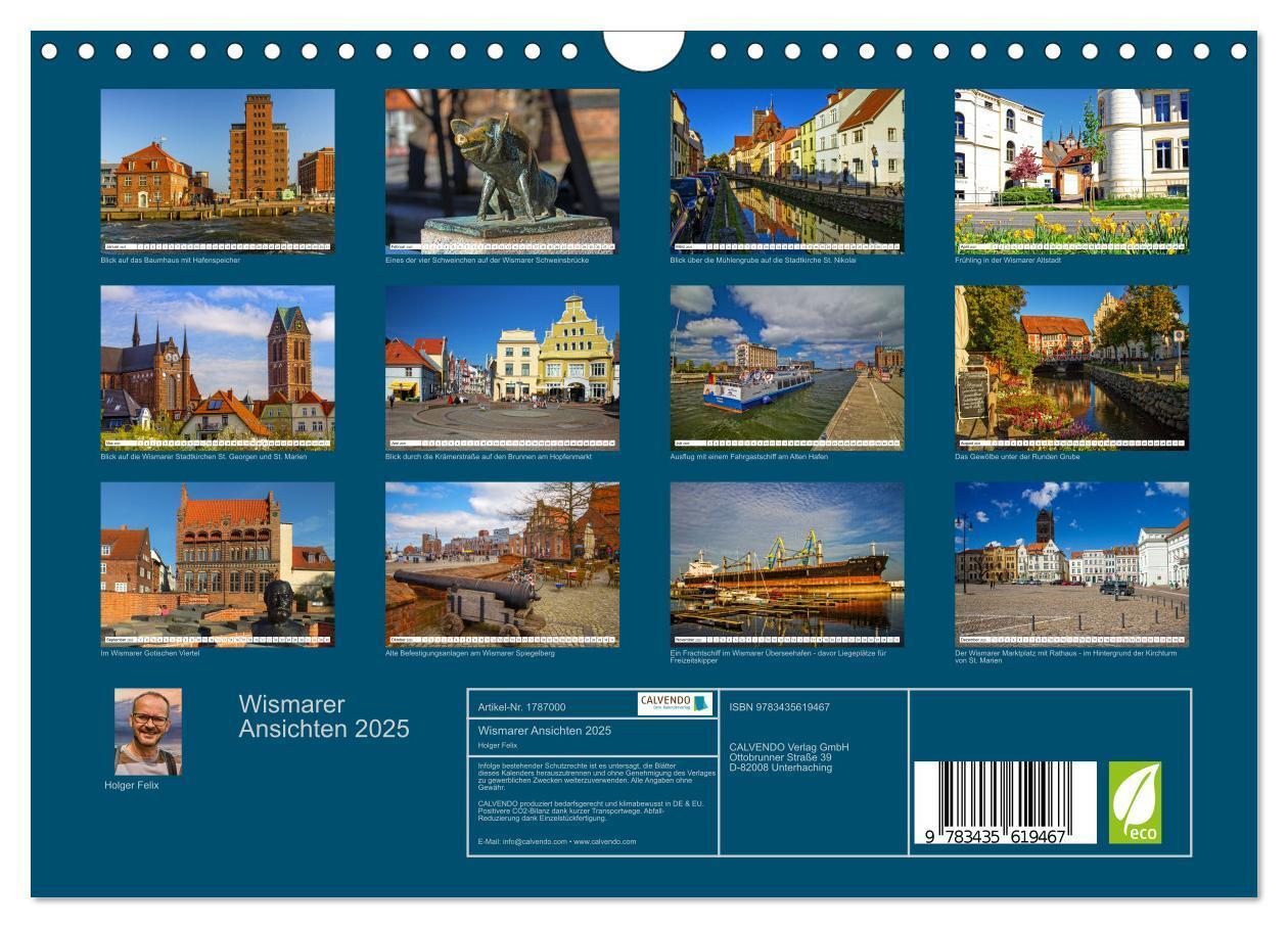 Bild: 9783435619467 | Wismarer Ansichten 2025 (Wandkalender 2025 DIN A4 quer), CALVENDO...