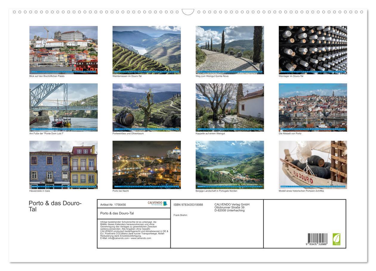 Bild: 9783435318988 | Porto &amp; das Douro-Tal (Wandkalender 2025 DIN A2 quer), CALVENDO...