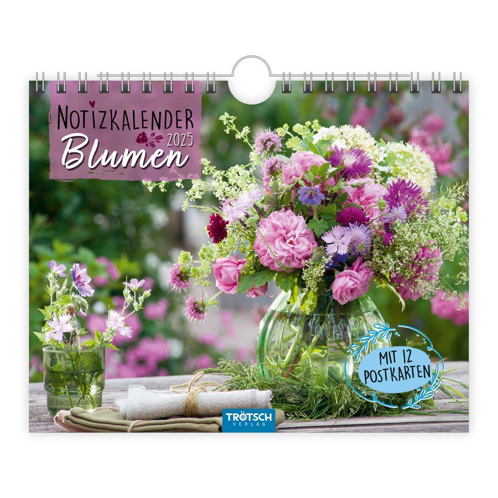 Cover: 9783988022479 | Trötsch Notizkalender Querformat Notizkalender Blumen 2025 mit 12...