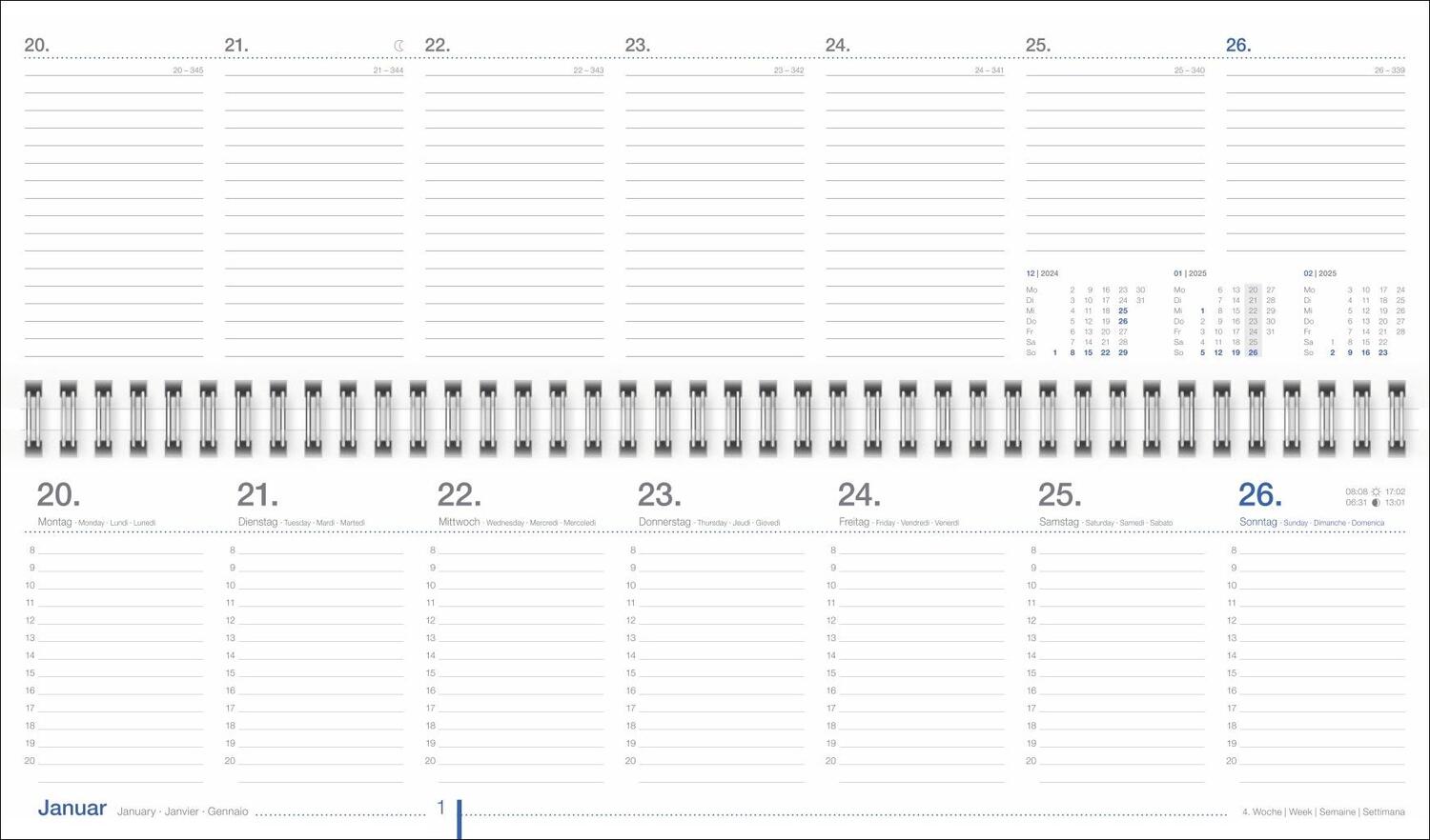 Bild: 9783756406494 | Wochenquerplaner, anthrazit 2025 | Kalender | Bürokalender Heye | 2025