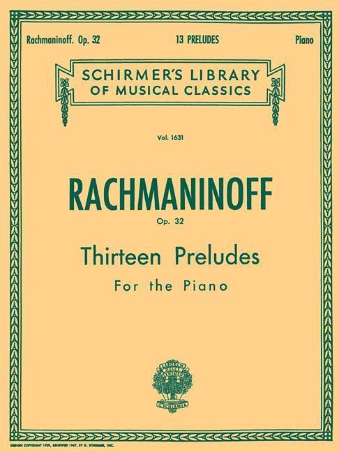 Cover: 9780634018923 | 13 Preludes, Op. 32: Schirmer Library of Classics Volume 1631 Piano...