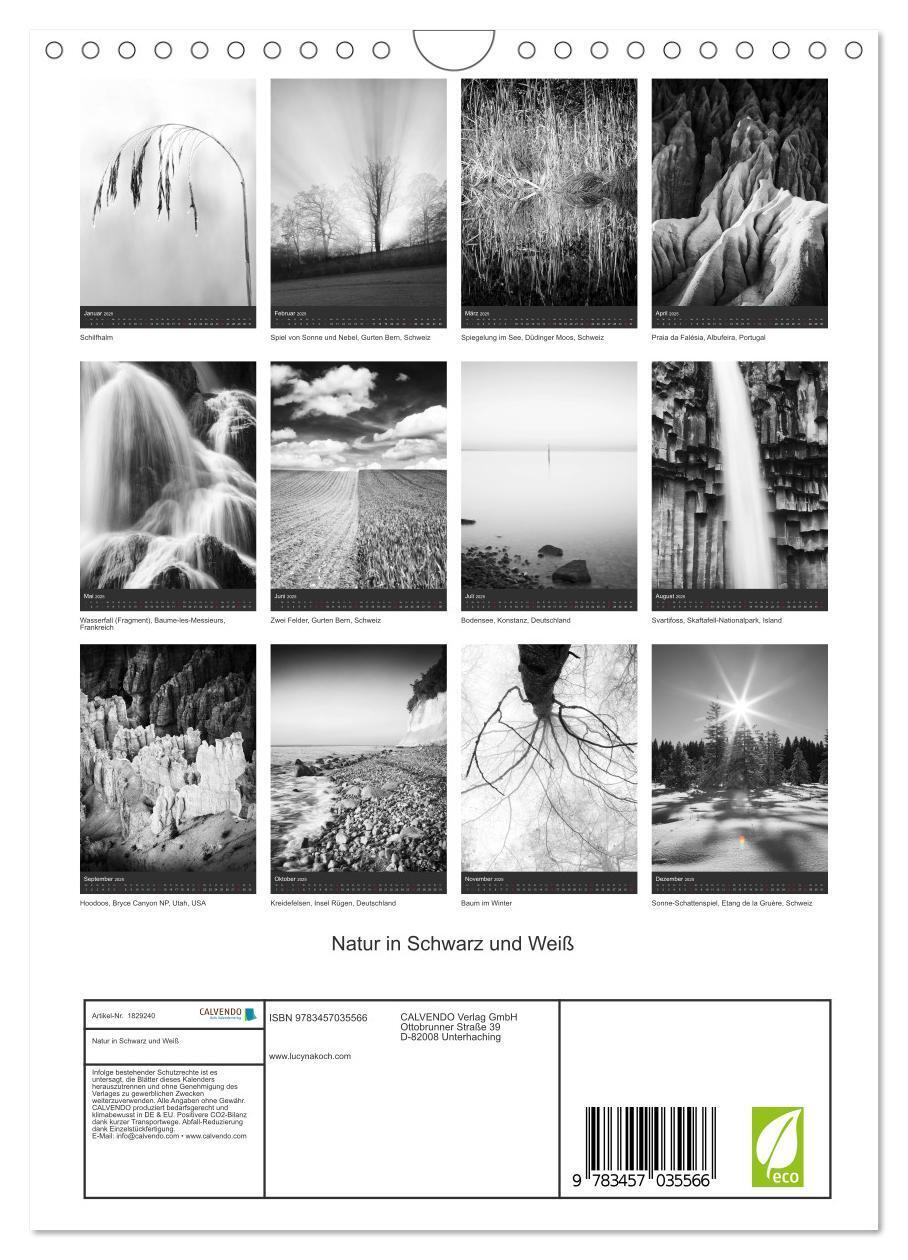 Bild: 9783457035566 | Natur in Schwarz und Weiß (Wandkalender 2025 DIN A4 hoch), CALVENDO...