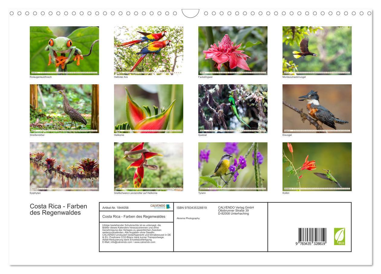 Bild: 9783435328819 | Costa Rica - Farben des Regenwaldes (Wandkalender 2025 DIN A3...