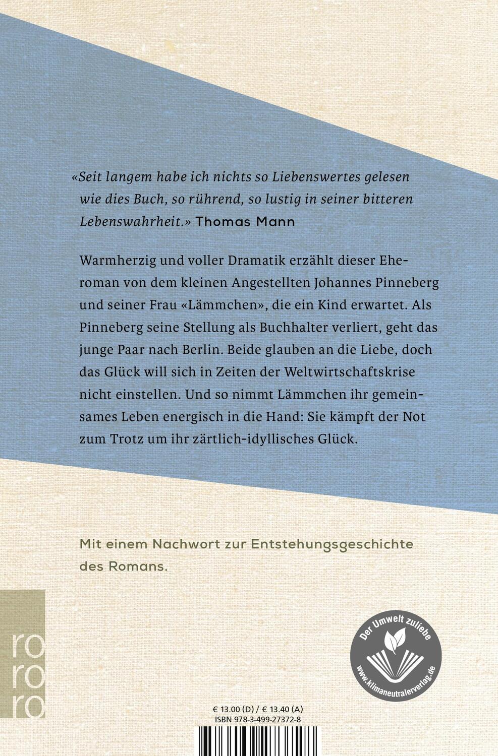 Rückseite: 9783499273728 | Kleiner Mann - was nun? | Hans Fallada | Taschenbuch | Deutsch | 2018