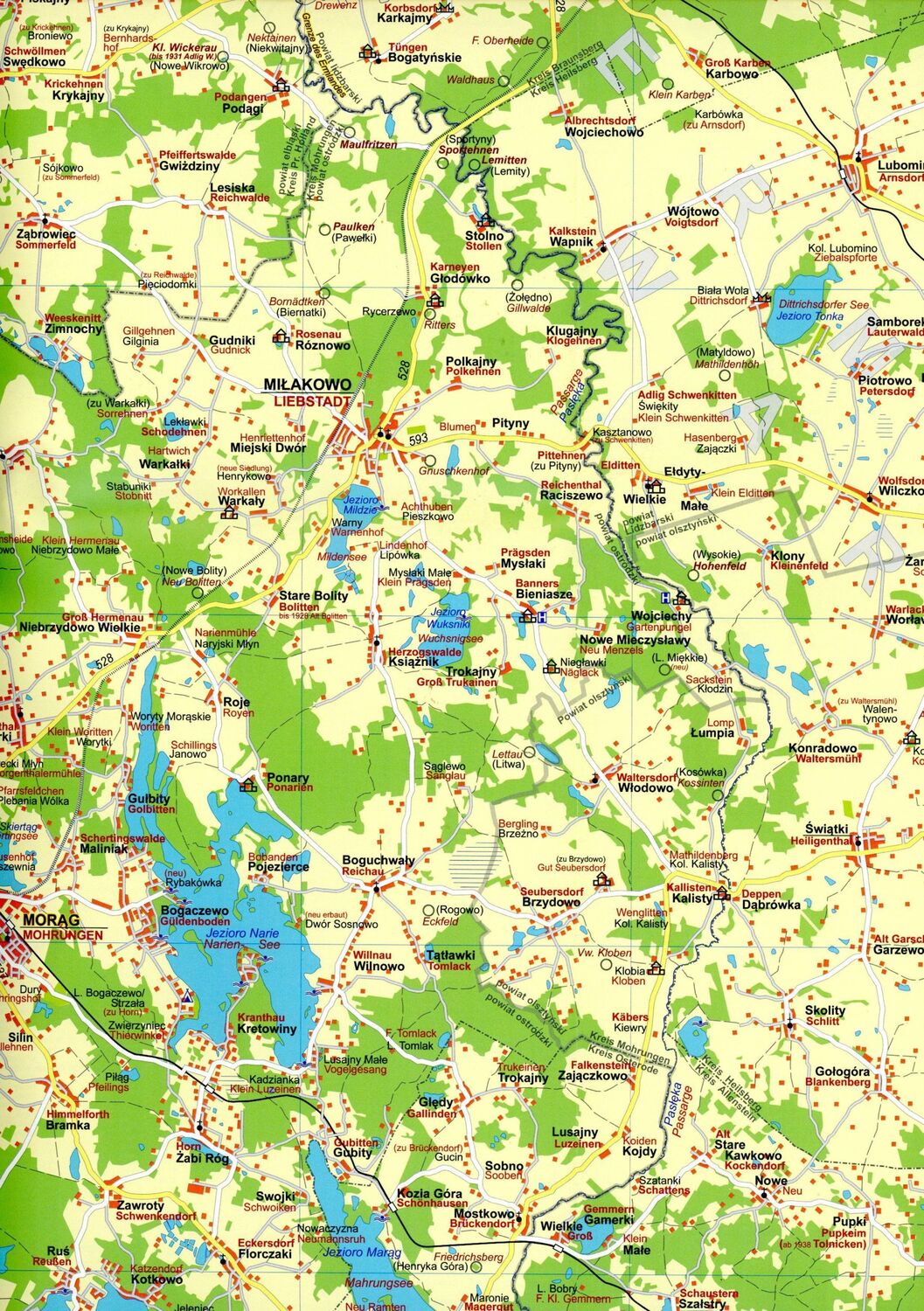 Bild: 9783982296951 | Landkarte Ermland/Oberland | mit Stadtplan Olsztyn/Allenstein | Bloch