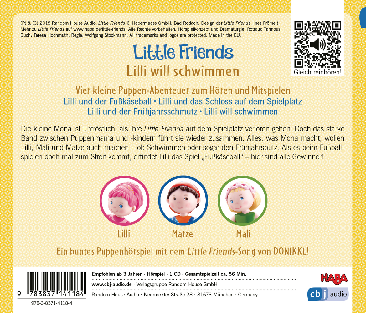 Bild: 9783837141184 | HABA Little Friends - Lilli will schwimmen, 1 Audio-CD | Audio-CD