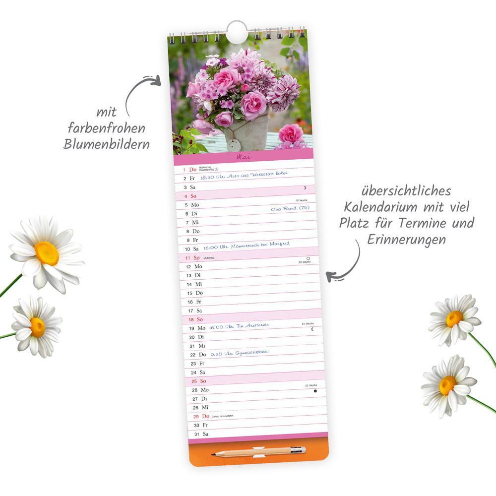 Bild: 9783988022455 | Trötsch Notizkalender mit Stift Hochformat Blumen 2025 | KG | Kalender