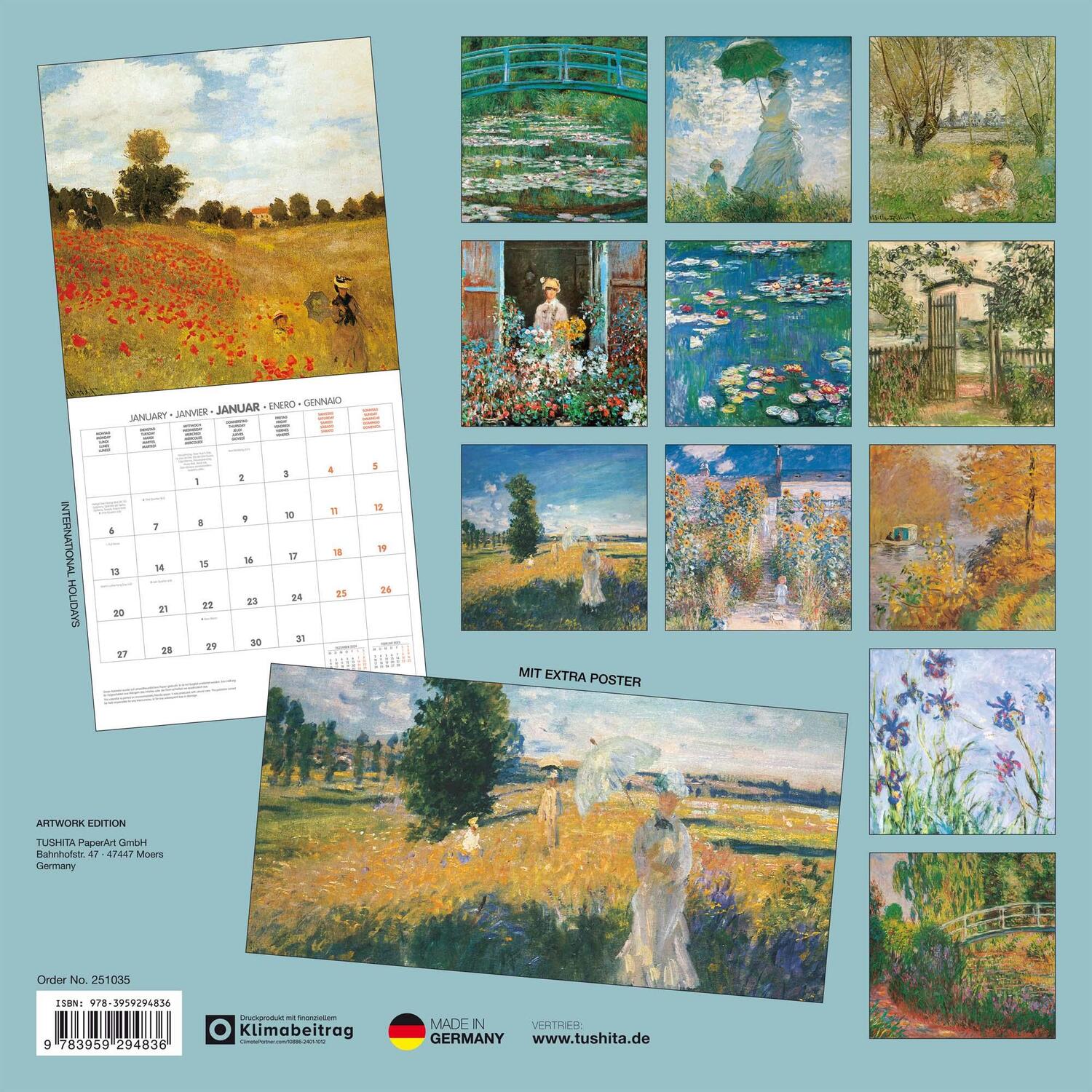 Rückseite: 9783959294836 | Claude Monet 2025 | Kalender 2025 | Kalender | Artwork Edition | 28 S.
