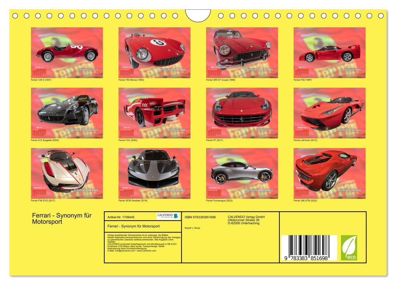 Bild: 9783383851698 | Ferrari - Synonym für Motorsport (Wandkalender 2025 DIN A4 quer),...