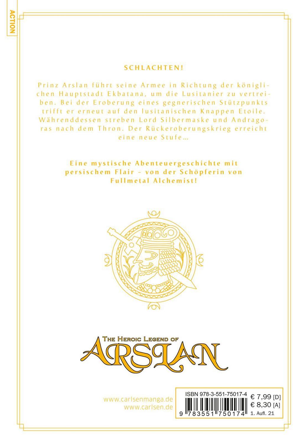 Rückseite: 9783551743497 | The Heroic Legend of Arslan 12 | Yoshiki Tanaka | Taschenbuch | 192 S.