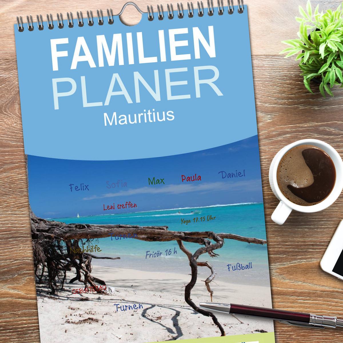 Bild: 9783457110300 | Familienplaner 2025 - Mauritius mit 5 Spalten (Wandkalender, 21 x...